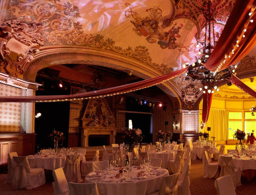 the grand hall at Caux Palace